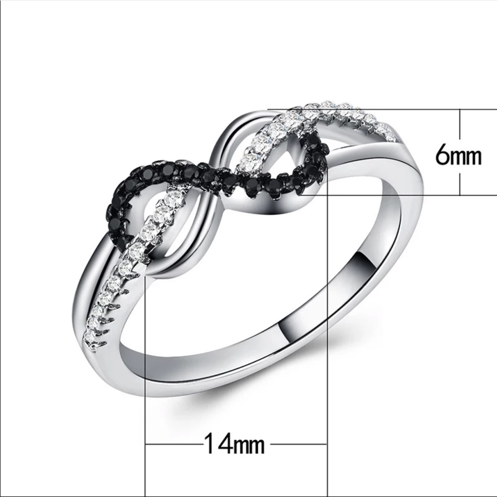 New Exquisite Eternity 925 Silver Sapphire Ring - Picture 5 of 5